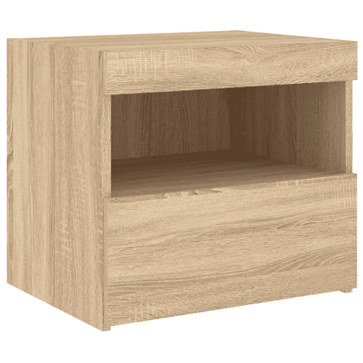 vidaXL Mesas cabeceira c luzes LED 2 pcs 50x40x45 cm carvalho sonoma vidaXL Mesas cabeceira c luzes LED 2 pcs 50x40x45 cm carvalho sonoma