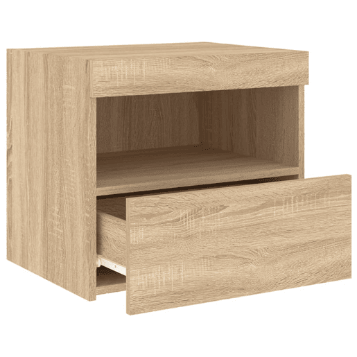 vidaXL Mesas cabeceira c luzes LED 2 pcs 50x40x45 cm carvalho sonoma vidaXL Mesas cabeceira c luzes LED 2 pcs 50x40x45 cm carvalho sonoma