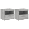 vidaXL Mesas cabeceira c luzes LED 2 pcs 50x40x45 cm cinza sonoma