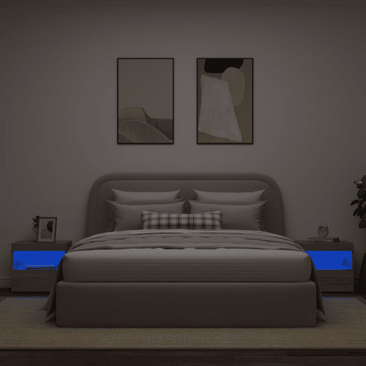 vidaXL Mesas cabeceira c luzes LED 2 pcs 50x40x45 cm cinza sonoma