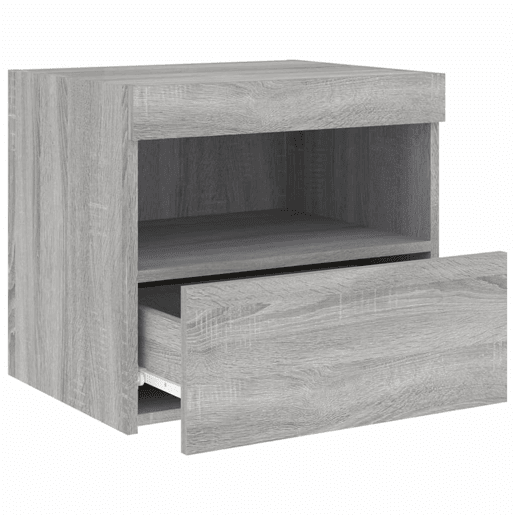 vidaXL Mesas cabeceira c luzes LED 2 pcs 50x40x45 cm cinza sonoma