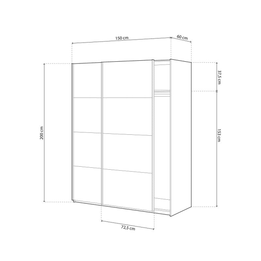 Gabinete Unix Artik White (Branco mate) 150 x 200 x 60 cm