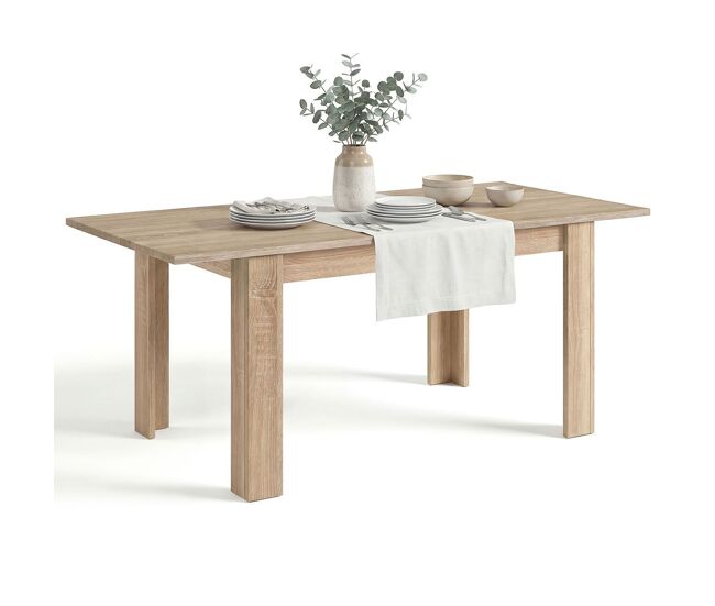 Mesa de comedor extensible en roble canadian 140-190x90 cm sira