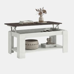 Mesa de centro com arrumação 102x43-54 cm Lya Artik Branco (Branco mate) - Ferrugem 50 x 54 x 50 cm