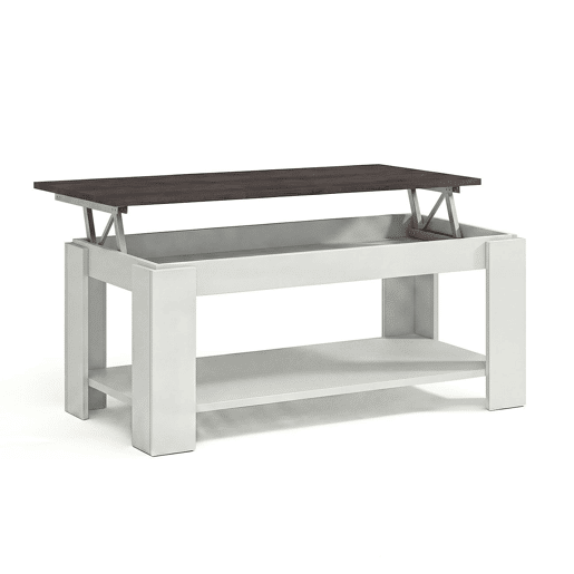 Mesa de centro com arrumação 102x43-54 cm Lya Artik Branco (Branco mate) - Ferrugem 50 x 54 x 50 cm