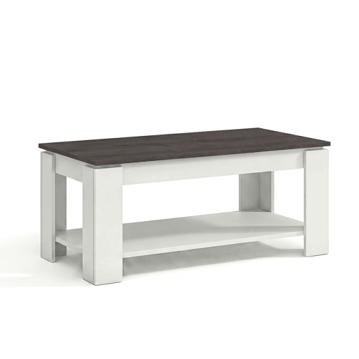 Mesa de centro com arrumação 102x43-54 cm Lya Artik Branco (Branco mate) - Ferrugem 50 x 54 x 50 cm