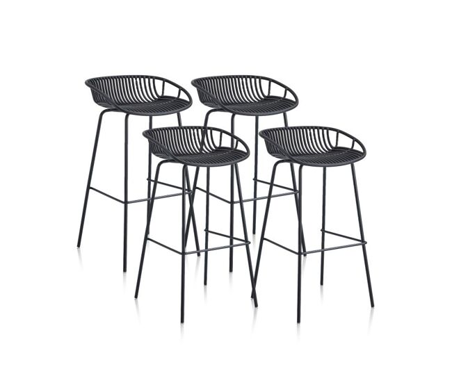Pack 4 taburetes altos en negro 88x47 cm ari negro 47 x 88 x cm