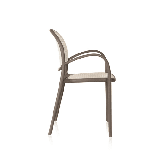 Pack 4 sillas de exterior Klux Arm Taupé - rattan 56 x 85 x 48 cm