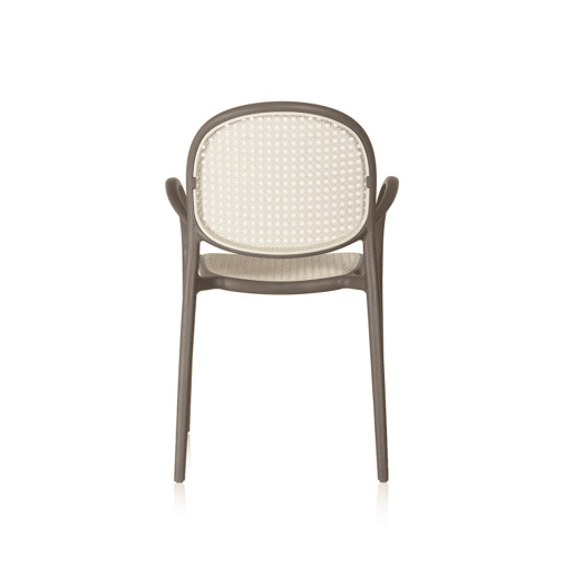 Pack 4 sillas de exterior Klux Arm Taupé - rattan 56 x 85 x 48 cm