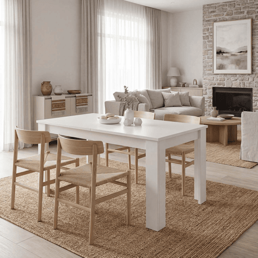 Mesa de jantar extensível 140-190x90 cm Sira Artik White (Branco mate) 190 x 78 x 90 cm