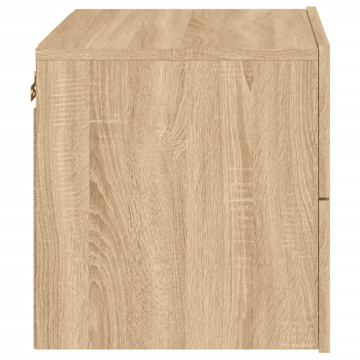 vidaXL Mesa de cabeceira de parede com luzes LED carvalho sonoma