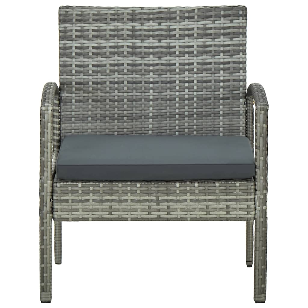 silla de jardin con cojin ratan sintetico gris