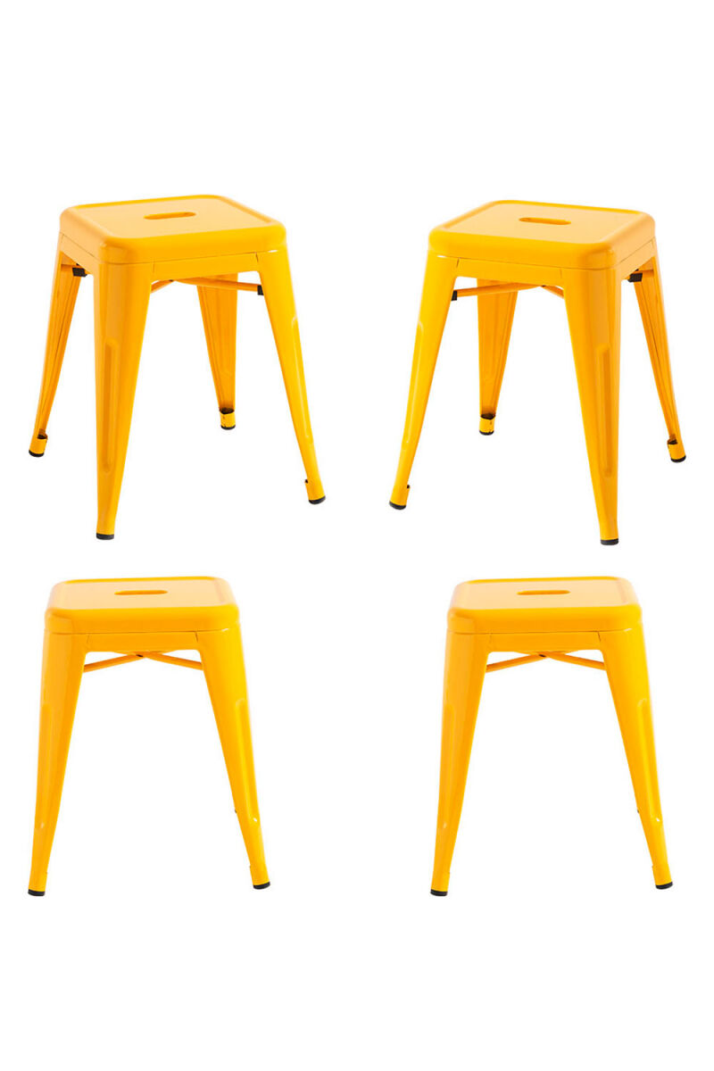Pack 4 taburetes torix pequeños - amarillo