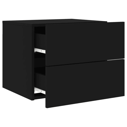 vidaXL Mesa de cabeceira de parede com luzes LED preto vidaXL Mesa de cabeceira de parede com luzes LED preto