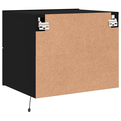 vidaXL Mesa de cabeceira de parede com luzes LED preto vidaXL Mesa de cabeceira de parede com luzes LED preto