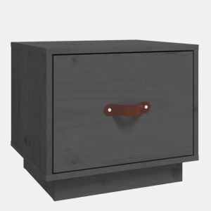 vidaXL Mesa de cabeceira 40x34x45 cm madeira de pinho maciça cinza