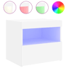 vidaXL Mesa de cabeceira com luzes LED 50x40x45 cm branco