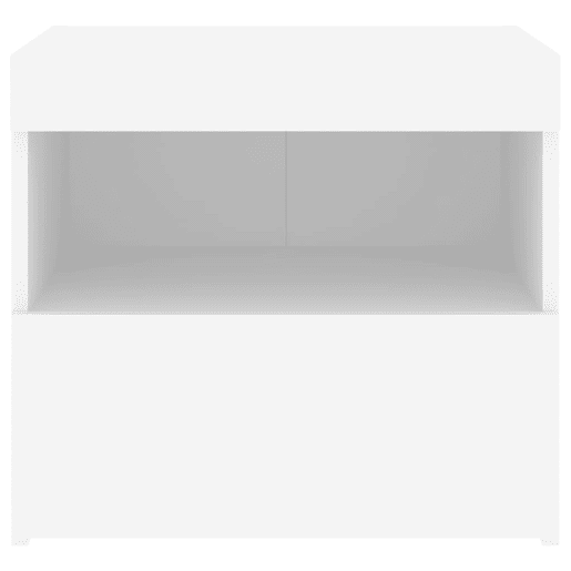 vidaXL Mesa de cabeceira com luzes LED 50x40x45 cm branco vidaXL Mesa de cabeceira com luzes LED 50x40x45 cm branco