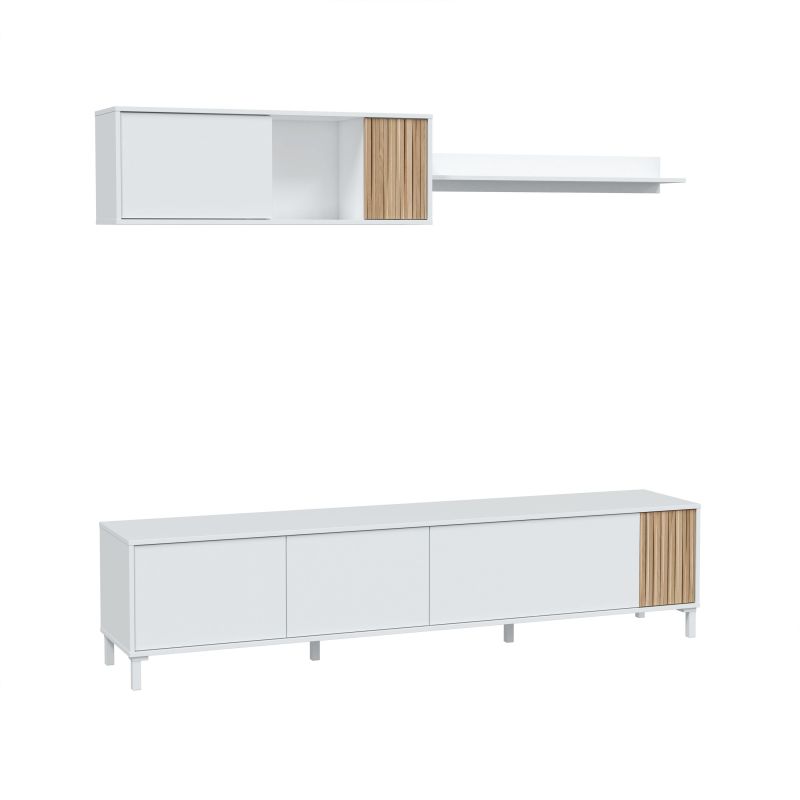 Salón ethna blanco artik (blanco mate) - natural 200 x 47 x 40 cm