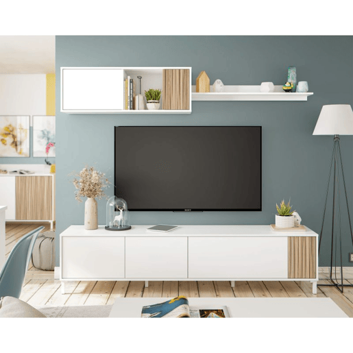 Salão Ethna Blanco Artik (Blanco Mate) - Natur 200 x 47 x 40 cm Salão Ethna Blanco Artik (Blanco Mate) - Natur 200 x 47 x 40 cm