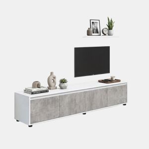 Salão Arlet Branco Artik (Branco mate) - Cinzento Cimento 200 x 43 x 41 cm