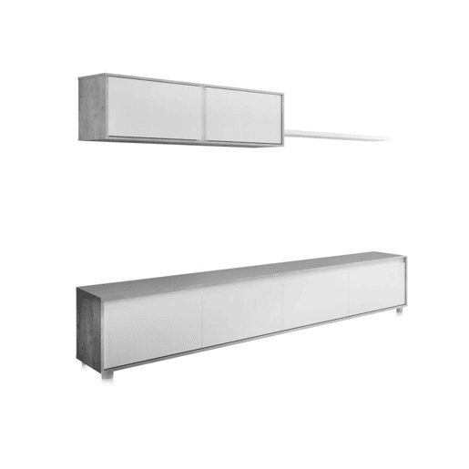 Salão Arlet Branco Artik (Branco mate) - Cinzento Cimento 200 x 43 x 41 cm
