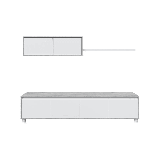 Salão Arlet Branco Artik (Branco mate) - Cinzento Cimento 200 x 43 x 41 cm