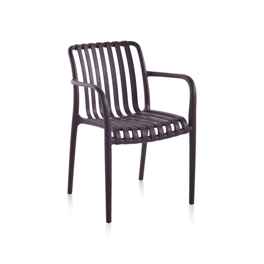 Pack 4 sillas exterior Jamie Arm Castanho 57,5 x 81 x 55,5 cm