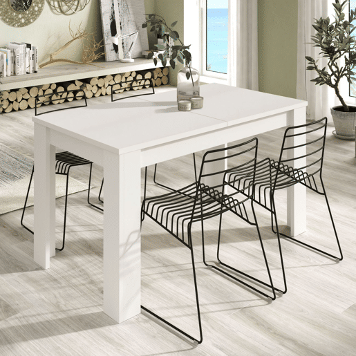 Mesa de jantar extensível Kendra 123 Artik White (Branco mate) 123u2013173 x 78 x 75cm cm