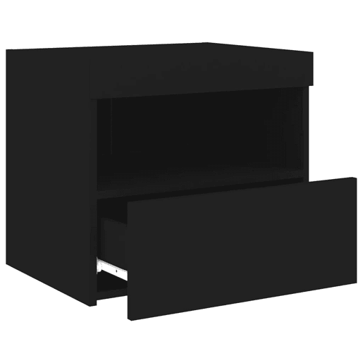 vidaXL Mesas de cabeceira c luzes LED 2 pcs 50x40x45 cm preto