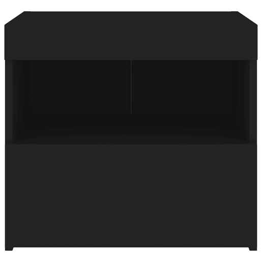vidaXL Mesas de cabeceira c luzes LED 2 pcs 50x40x45 cm preto
