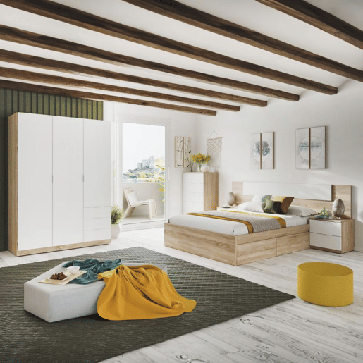 Cama Four Carvalho canadiano 196 x 37 x 156 cm