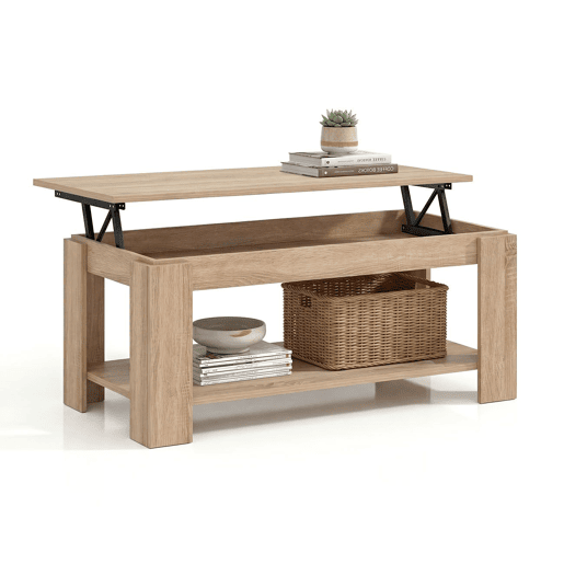 Mesa de centro com arrumação 102x43-54 cm Lya Carvalho canadiano 50 x 54 x 50 cm Mesa de centro com arrumação 102x43-54 cm Lya Carvalho canadiano 50 x 54 x 50 cm