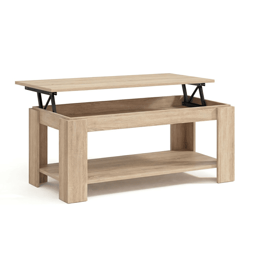 Mesa de centro com arrumação 102x43-54 cm Lya Carvalho canadiano 50 x 54 x 50 cm Mesa de centro com arrumação 102x43-54 cm Lya Carvalho canadiano 50 x 54 x 50 cm