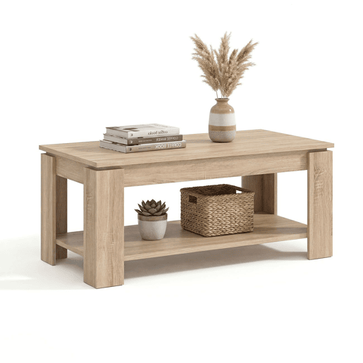 Mesa de centro com arrumação 102x43-54 cm Lya Carvalho canadiano 50 x 54 x 50 cm Mesa de centro com arrumação 102x43-54 cm Lya Carvalho canadiano 50 x 54 x 50 cm