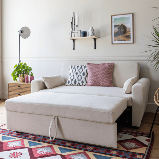 Sofá cama de pana beige 2 plazas MATT