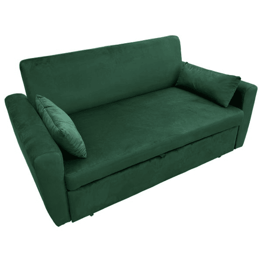 MATT Sofá cama de 2 plazas de terciopelo verde