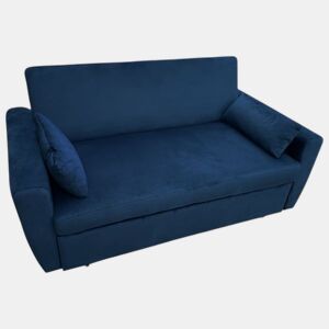 MATT Sofá cama de 2 plazas de terciopelo azul