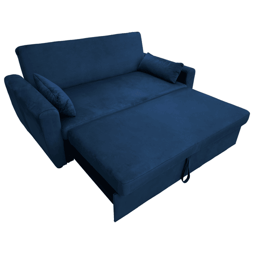 MATT Sofá cama de 2 plazas de terciopelo azul