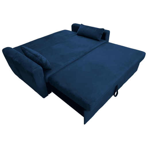 MATT Sofá cama de 2 plazas de terciopelo azul