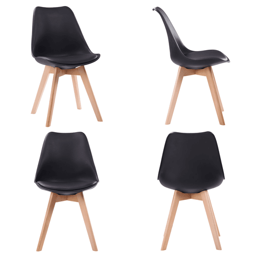 Conjunto de mesa extensible HELGA 120 - 160cm y 4 sillas NORA