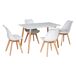 Conjunto de mesa rectangular PIA y 4 sillas NORA Conjunto de mesa rectangular PIA y 4 sillas NORA Blanco