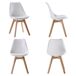 Conjunto de mesa rectangular PIA y 4 sillas NORA Conjunto de mesa rectangular PIA y 4 sillas NORA Blanco