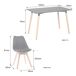 Conjunto de mesa rectangular PIA y 4 sillas NORA Conjunto de mesa rectangular PIA y 4 sillas NORA Blanco