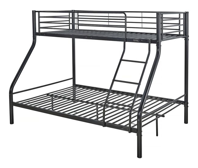 Litera metálica "leo" incl. somier - 90/140 x 190 cm - negro