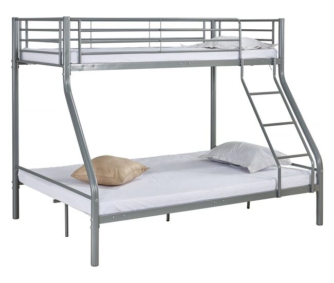 Litera metálica "leo" incl. somier - 90/140 x 190 cm - gris