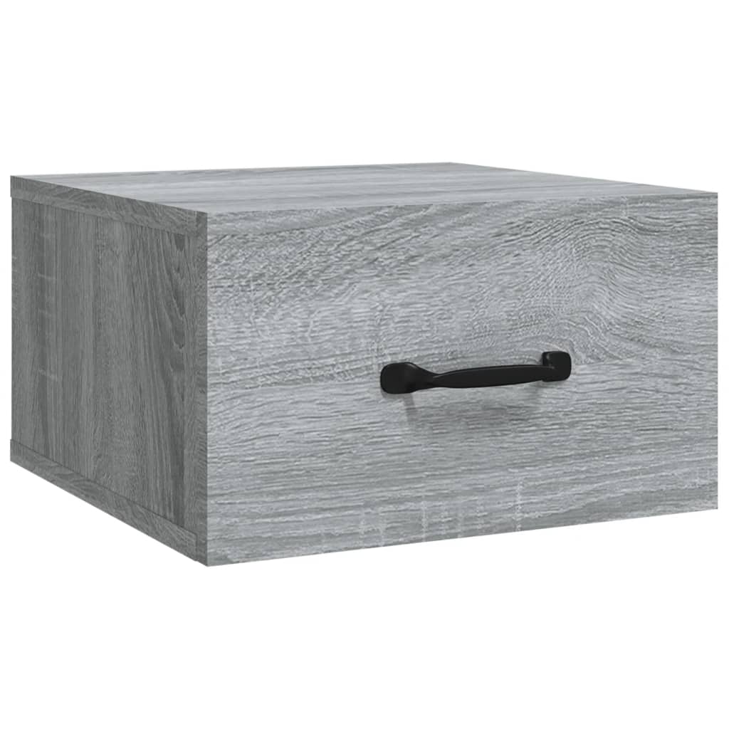 vidaxl mesita de noche de pared color gris sonoma 35x35x20 cm