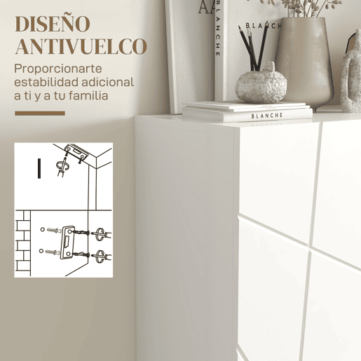 HOMCOM Móvel Sapateira de Entrada Armário Sapateira com Prateleiras Ajustáveis para 15-20 Pares de Sapatos para Corredor Entrada 72x31,5x95 cm Branco