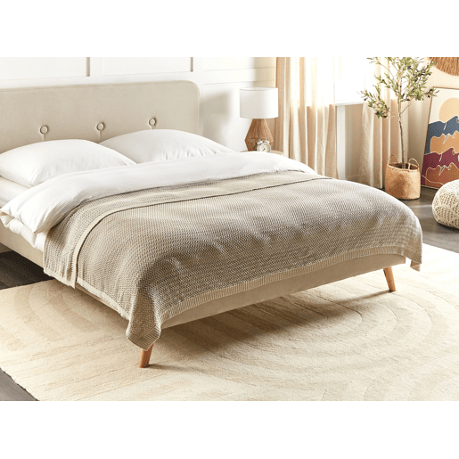 Colcha ILEN Algodão 150 x 200 cm Creme claro