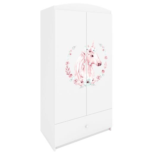 Armário de 2 portas e 1 gaveta Kocot Kids Babydream Unicorn - Branco